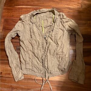 Hei Hei Anthropologie Hooded Jacket top Tan‎ Size 6 (0809)